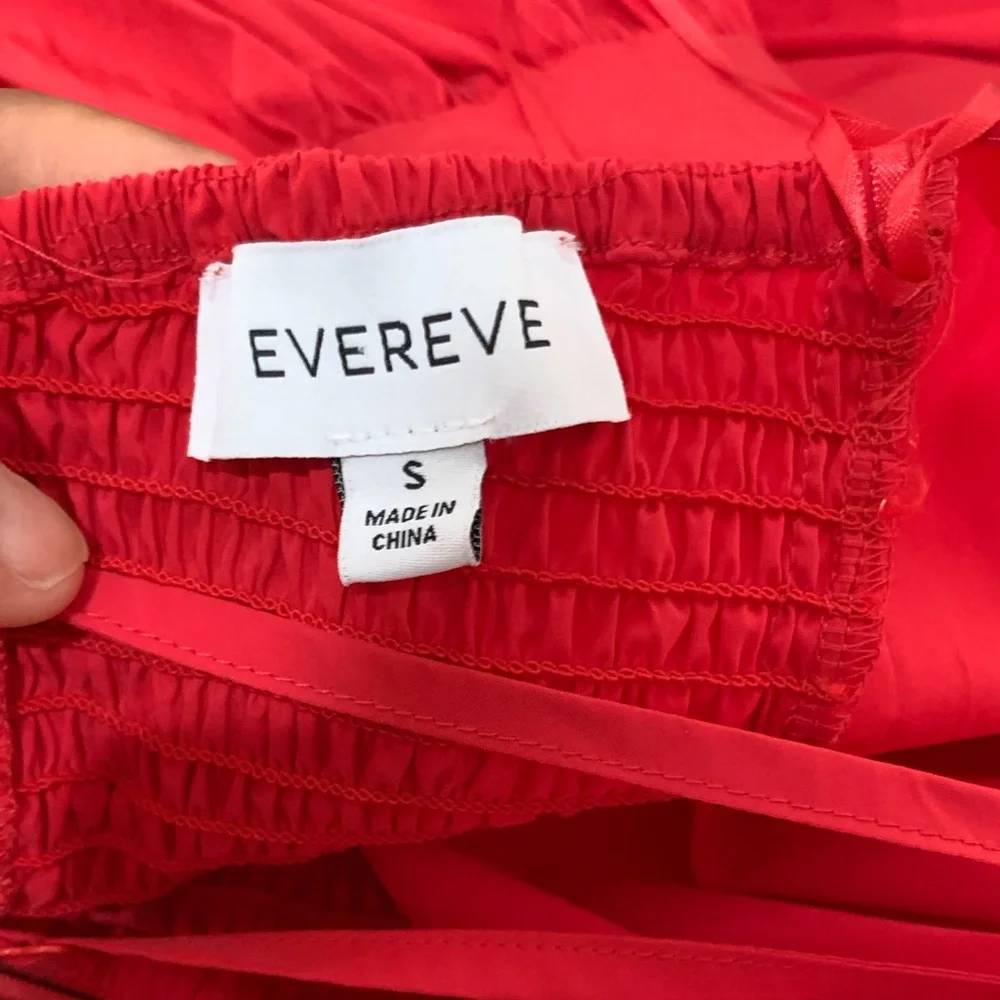 NEW Evereve Red Open Back Tiered Dress S | Coastal Cottagecore, Vacation Style